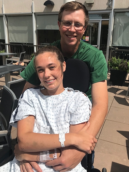 Leanne and Scott at the hospital